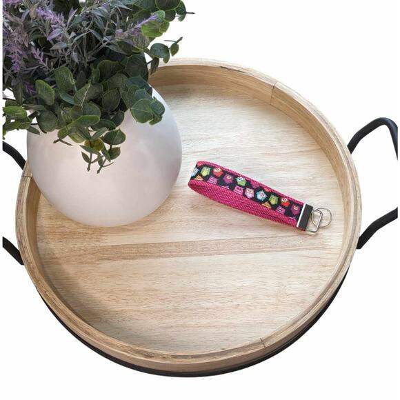 Owl Keychain Wristlet Fabric Key FOB  Gift Present New Driver Colorful Owls Hoot - Picture 2 of 8